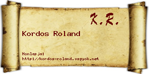 Kordos Roland névjegykártya