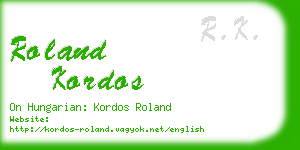 roland kordos business card